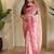 Pink Hand Crafted Organza Saree
