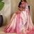 Pink Hand Crafted Organza Saree