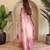 Pink Hand Crafted Organza Saree