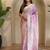 Pastel Pink Hand Crafted Organza Saree