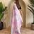 Pastel Pink Hand Crafted Organza Saree