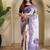 Lavender Hand Crafted Organza Saree