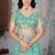 Aqua Blue Chain Stitch Embroidered Butterfly Net Saree