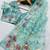 Aqua Blue Chain Stitch Embroidered Butterfly Net Saree