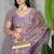 Lavender Chain Stitch Embroidered Butterfly Net Saree