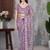 Lavender Chain Stitch Embroidered Butterfly Net Saree