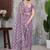 Lavender Chain Stitch Embroidered Butterfly Net Saree