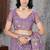 Lavender Chain Stitch Embroidered Butterfly Net Saree