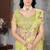 Olive Chain Stitch Embroidered Butterfly Net Saree