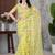Olive Chain Stitch Embroidered Butterfly Net Saree