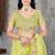 Olive Chain Stitch Embroidered Butterfly Net Saree