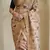 Light Brown Hand Crafted Organza Saree