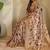 Light Brown Hand Crafted Organza Saree