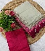 Beige Two Tone Shine Tissue Saree 