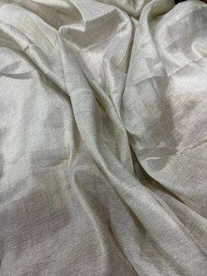 Beige Two Tone Shine Tissue Saree  2