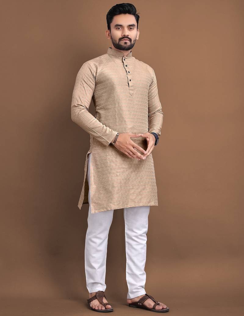 Brown ethnic wear men's kurta and Pyjamas for Mens