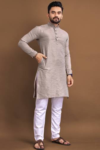 Grey ethnic wear men's kurta and Pyjamas for Mens