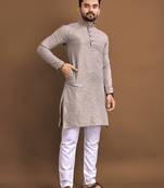 Grey ethnic wear men's kurta and Pyjamas for Mens