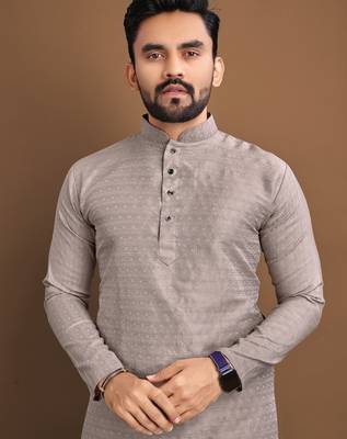 Grey ethnic wear men's kurta and Pyjamas for Mens 4