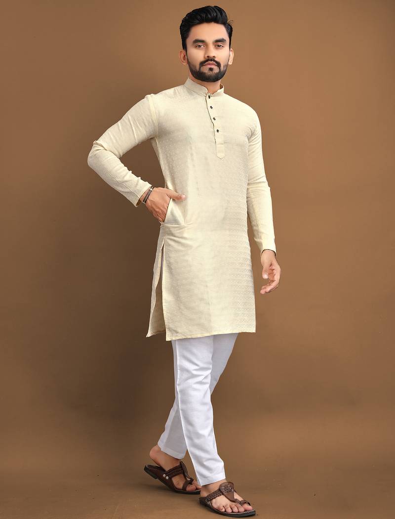 Lemon ethnic wear men's kurta and Pyjamas for Mens