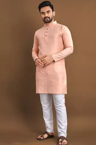 Orange ethnic wear men's kurta and Pyjamas for Mens