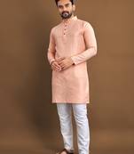 Orange ethnic wear men's kurta and Pyjamas for Mens