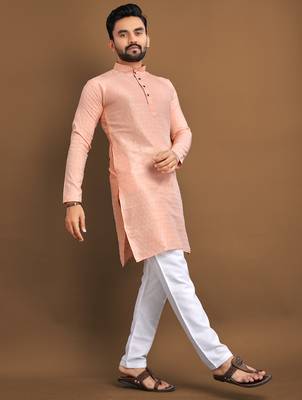 Orange ethnic wear men's kurta and Pyjamas for Mens 2
