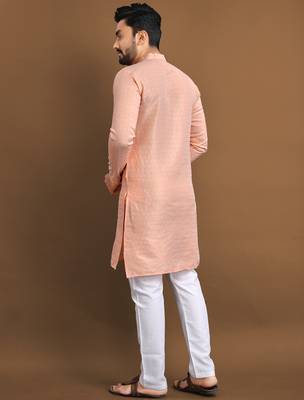 Orange ethnic wear men's kurta and Pyjamas for Mens 3
