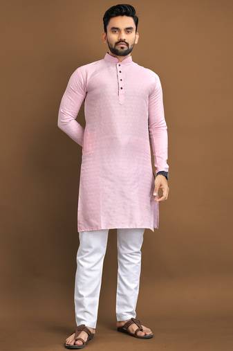 Pink ethnic wear men's kurta and Pyjamas for Mens