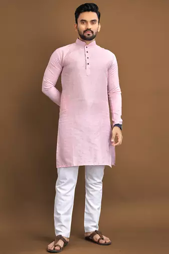 Pink ethnic wear men's kurta and Pyjamas for Mens