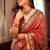 Light Red zari Butta Embroidered Banarasi Crush Saree