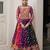 MULTICOLOR GEORGETTE  PRINT VINTAGE GAMTHI EMBROIDERY WORK STITCHED LEHENGA