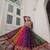 MULTICOLOR GEORGETTE  PRINT VINTAGE GAMTHI EMBROIDERY WORK STITCHED LEHENGA
