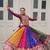 MULTICOLOR GEORGETTE  PRINT VINTAGE GAMTHI EMBROIDERY WORK STITCHED LEHENGA