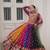 MULTICOLOR GEORGETTE  PRINT VINTAGE GAMTHI EMBROIDERY WORK STITCHED LEHENGA