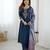 NAVY BLUE CHANDERI SILK EMBROIDERED SUIT