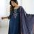 NAVY BLUE CHANDERI SILK EMBROIDERED SUIT