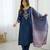 NAVY BLUE CHANDERI SILK EMBROIDERED SUIT