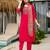Women Pink Colour elephant Embroidered Kurta Pant Dupatta 
