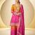 orange and pink wedding wear palazo salwar kamreez with dupatta set