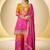 orange and pink wedding wear palazo salwar kamreez with dupatta set