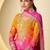 orange and pink wedding wear palazo salwar kamreez with dupatta set