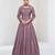 Onion pink embroidered vichitra silk free size stitched anarkali suit