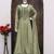 Light olive embroidered vichitra silk free size stitched anarkali suit