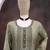Light olive embroidered vichitra silk free size stitched anarkali suit