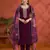 Maroon silk embroidered viscose thread jari work semi stitched salwar suit