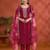 Red silk embroidered viscose thread jari work semi stitched salwar suit