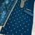 Teal blue silk embroidered viscose thread jari work semi stitched salwar suit