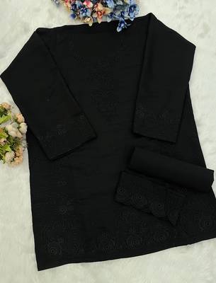 Black embroidery and thread cotton salwar suit 3