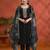 Black silk embroidered viscose thread jari work semi stitched salwar suit